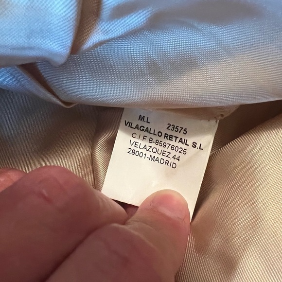 Vilagallo Daniella Skirt Wool Blend Black Center Seam and Black Fringe 40 - Picture 8 of 13